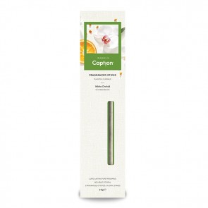 White Orchid Floral Sticks Caption